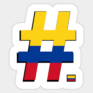 Hashtag Flag - Columbian with flag icon Sticker